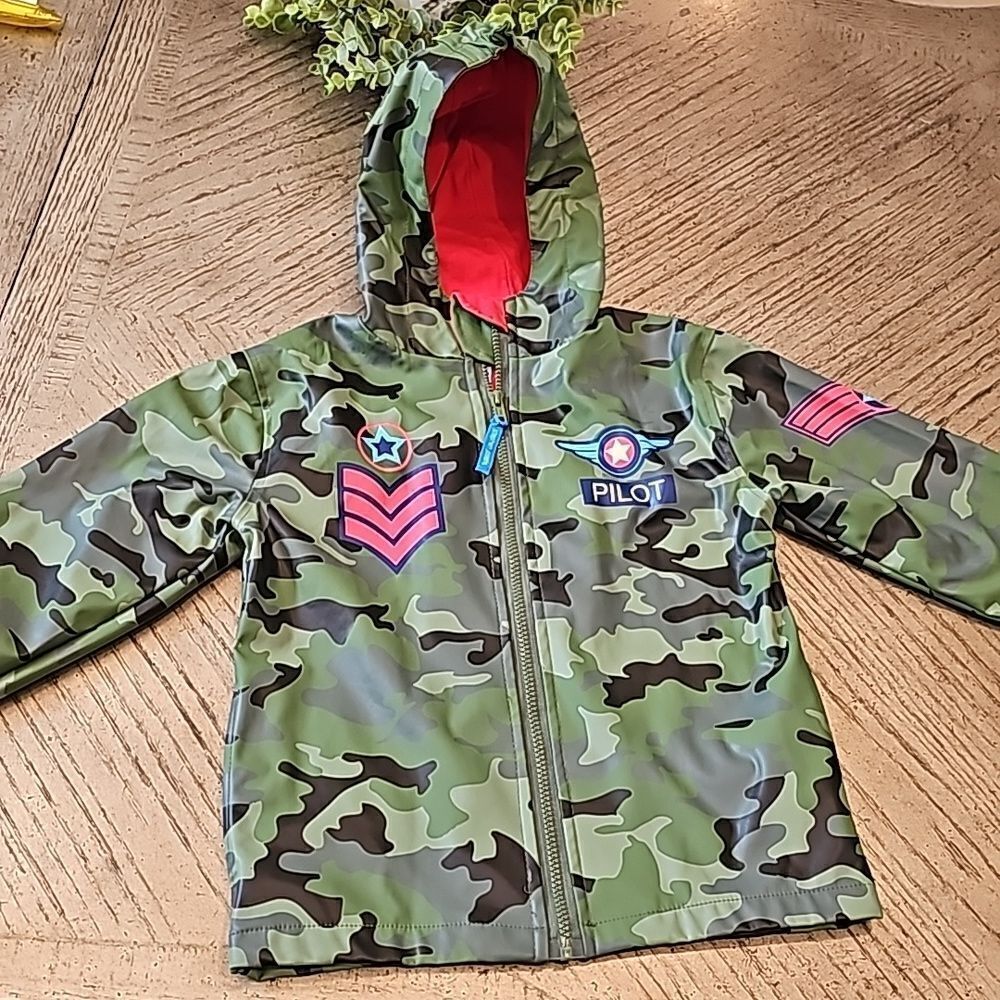 Rain jacket pilot camo size 4/5 Stephen Joseph